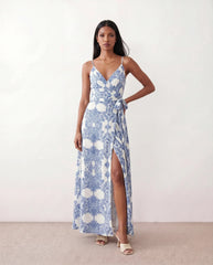 Rosalie Wrap Front Slit Maxi Dress