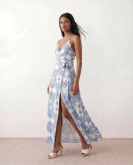 Rosalie Wrap Front Slit Maxi Dress