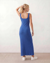 Opal | Low Back Fitted Ribbed Maxi Dress