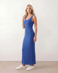 Opal | Low Back Fitted Ribbed Maxi Dress