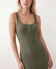 Opal | Low Back Fitted Ribbed Maxi Dress