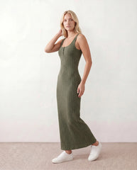 Opal | Low Back Fitted Ribbed Maxi Dress