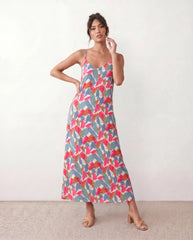 Elise V-Neck Low Back Maxi Dress