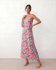Elise V-Neck Low Back Maxi Dress