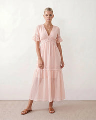 Ada V-Neck Empire Waist Maxi Dress