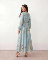 Aria A-Line Silk Maxi Dress