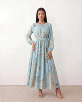 Aria A-Line Silk Maxi Dress