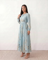 Aria A-Line Silk Maxi Dress