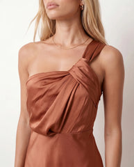 Aura Low Back Glossy Maxi Dress