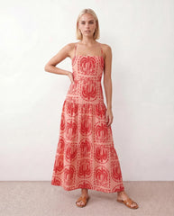 Veda Square Neck Low Back Maxi Dress