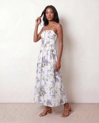 Pleated Spaghetti Strap Maxi