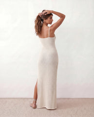 Flora Openwork Spaghetti Strap Maxi Dress with Side Slit