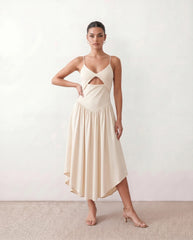 Cutout Twist Spaghetti Midi Dress
