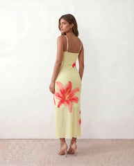 Iris Floral Slip Spaghetti Strap Maxi Dress