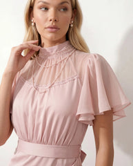 Zoe Open Back Glossy Maxi Dress