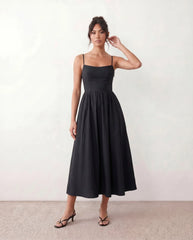 Corset Spaghetti Low Back Midi