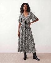 Ines V-Neck A-Line Maxi Dress
