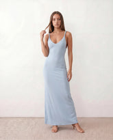 Liora V-Neck Low Back Maxi Dress