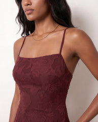 Haven | Lace-Up Spaghetti Strap Maxi Dress