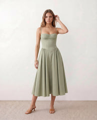Corset Sweetheart Midi Dress