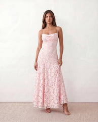 Dahlia Mermaid Spaghetti Strap Maxi Dress with Lace-Up Back