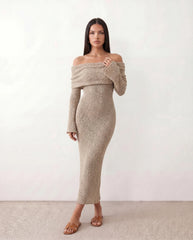 Iustina Off-Shoulder Fitted Maxi Dress