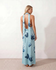 Aria | Halter Cowl Neck Maxi Dress