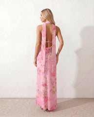 Aria | Halter Cowl Neck Maxi Dress