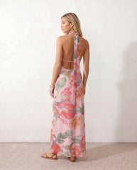 Aria | Halter Cowl Neck Maxi Dress