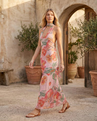 Aria | Halter Cowl Neck Maxi Dress