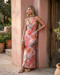 Aria | Halter Cowl Neck Maxi Dress