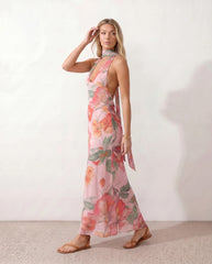 Aria | Halter Cowl Neck Maxi Dress