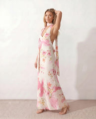 Aria | Halter Cowl Neck Maxi Dress