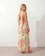 Aria | Halter Cowl Neck Maxi Dress