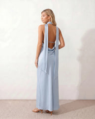 Aria | Halter Cowl Neck Maxi Dress
