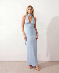Aria | Halter Cowl Neck Maxi Dress