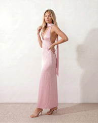 Aria | Halter Cowl Neck Maxi Dress