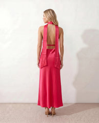 Aria | Halter Cowl Neck Maxi Dress