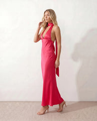 Aria | Halter Cowl Neck Maxi Dress