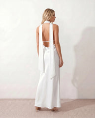 Aria | Halter Cowl Neck Maxi Dress