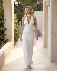 Aria | Halter Cowl Neck Maxi Dress
