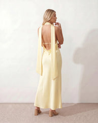 Aria | Halter Cowl Neck Maxi Dress