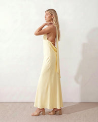 Aria | Halter Cowl Neck Maxi Dress