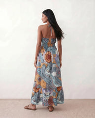 Pierina Halter Backless Maxi Dress