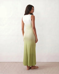Ariana Plunge Neck Fitted Maxi Dress