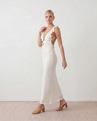 Raluca Mermaid Plunge Neck Maxi Dress