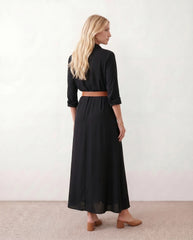 Dakota | V-Neck Button-Front Maxi Dress