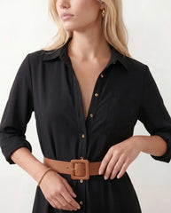 Dakota | V-Neck Button-Front Maxi Dress