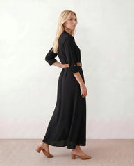 Dakota | V-Neck Button-Front Maxi Dress