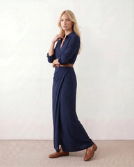 Dakota | V-Neck Button-Front Maxi Dress